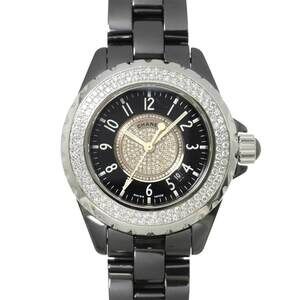 CHANEL J12 33mm H1708 Diamond Bezel Women's Watch, Black Ceramic, Diamond, Da...